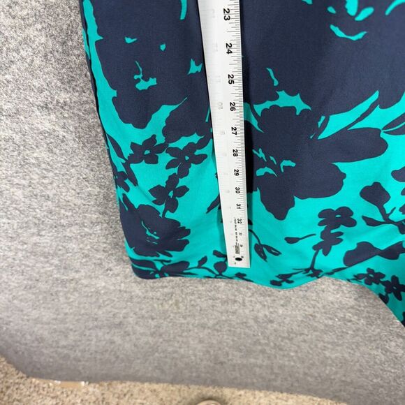 Ann Taylor Dress Women 10 Blue Floral Sheath Midi Lined Zipper Sleeveless Casual - Picture 4 of 7